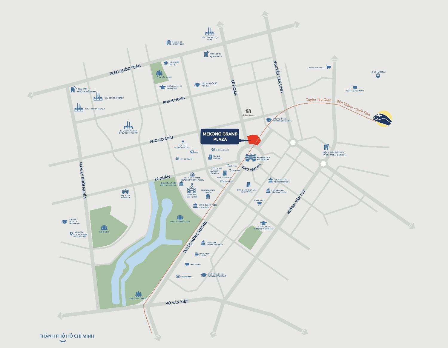 Vị trí dự án Nam Mekong Grand Plaza