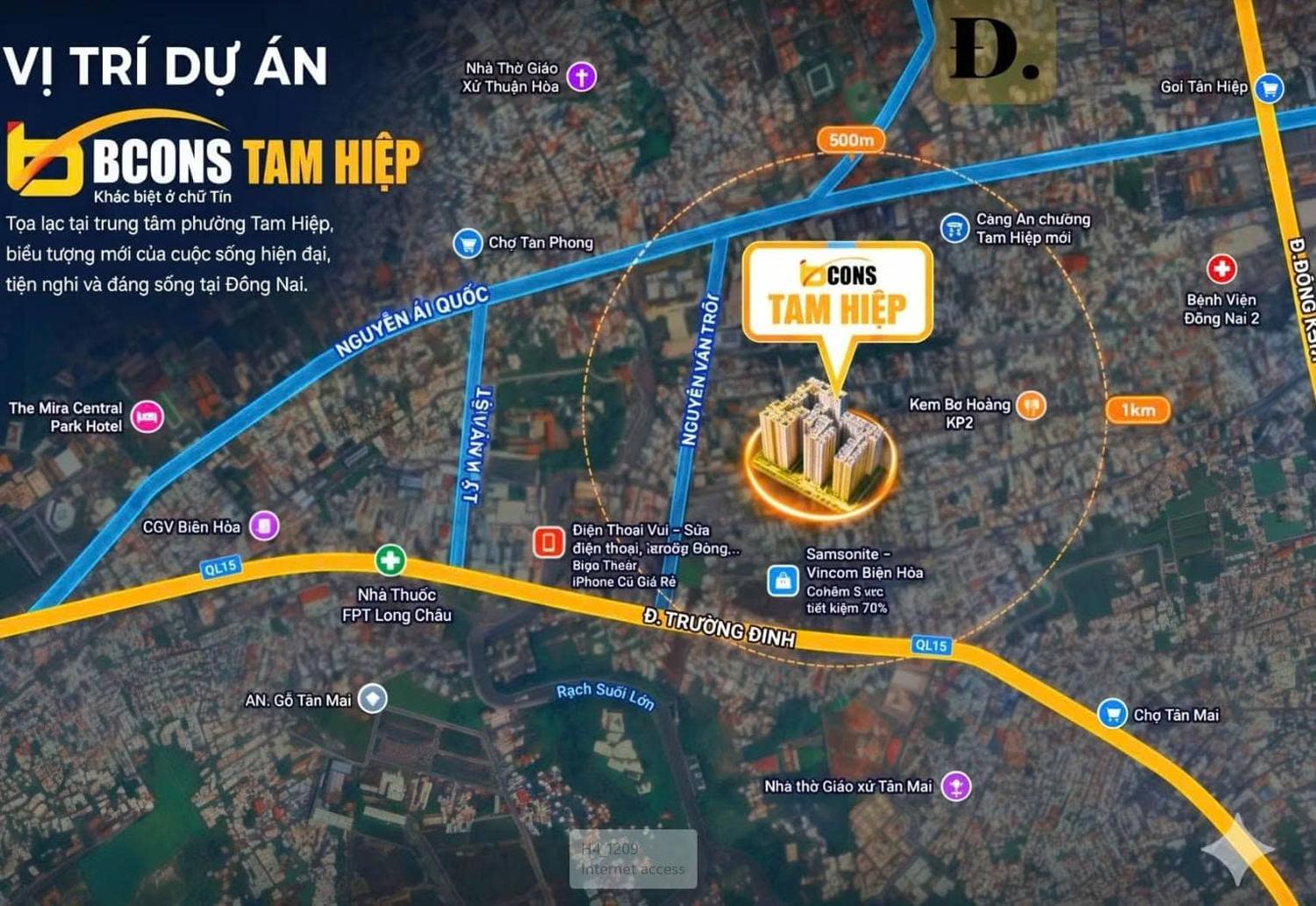 Vị trí dự án Bcons Central Park