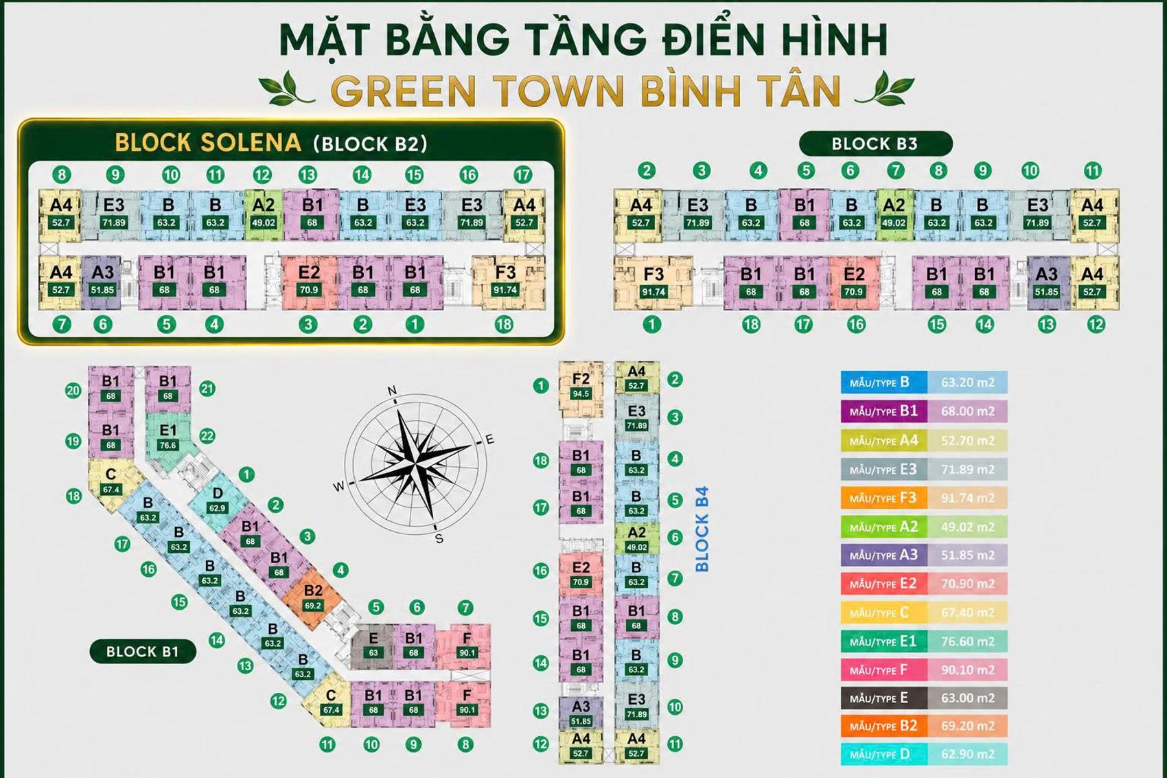 Mặt bằng & thiết kế Solena Green Town Bình Tân