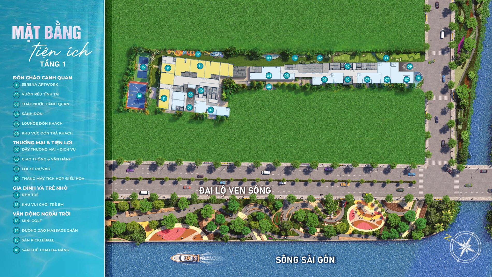 Dự án Mặt bằng dự án Serena Riverside