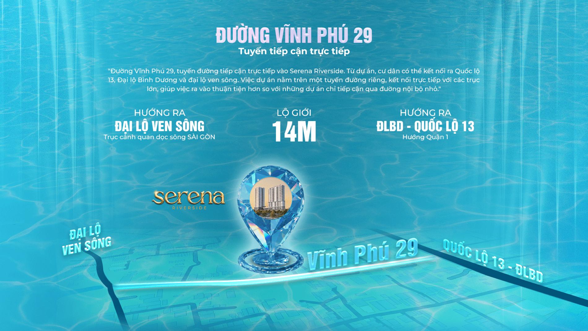 Dự án Vị trí chiến lược dự án Serena Riverside
