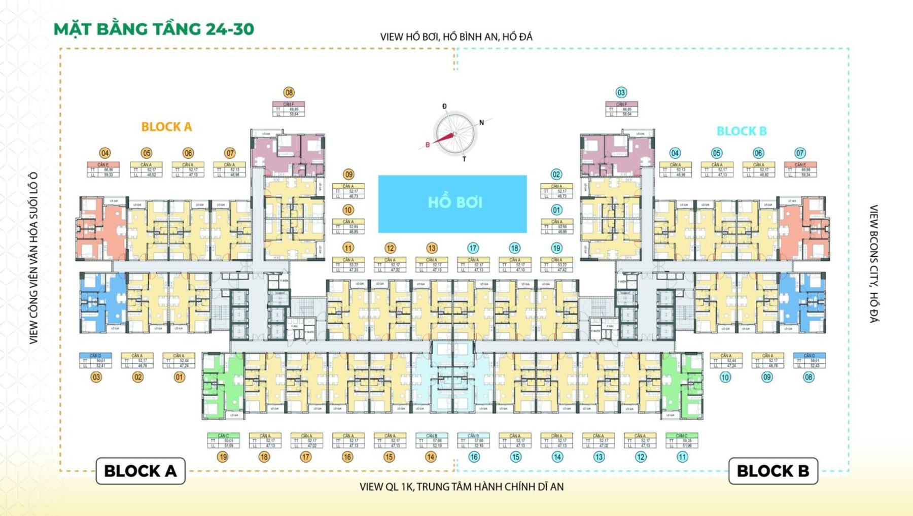 Dự án Mặt bằng & thiết kế Bcons Aria