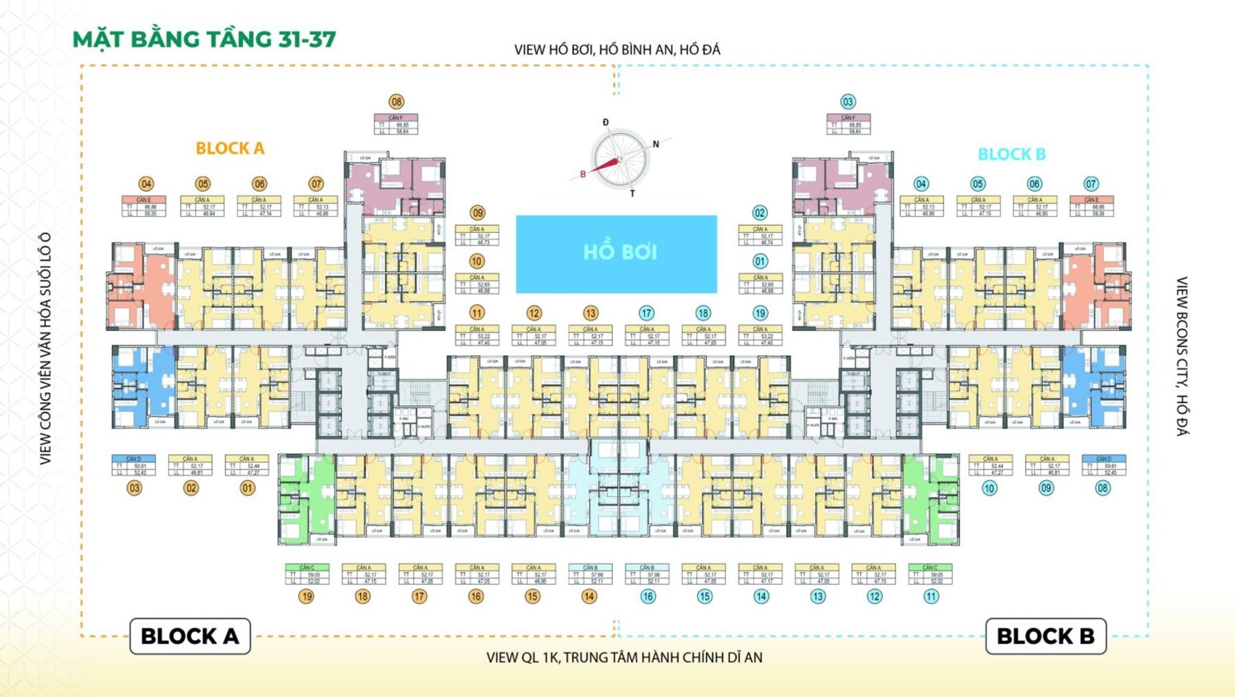 Dự án Mặt bằng & thiết kế Bcons Aria