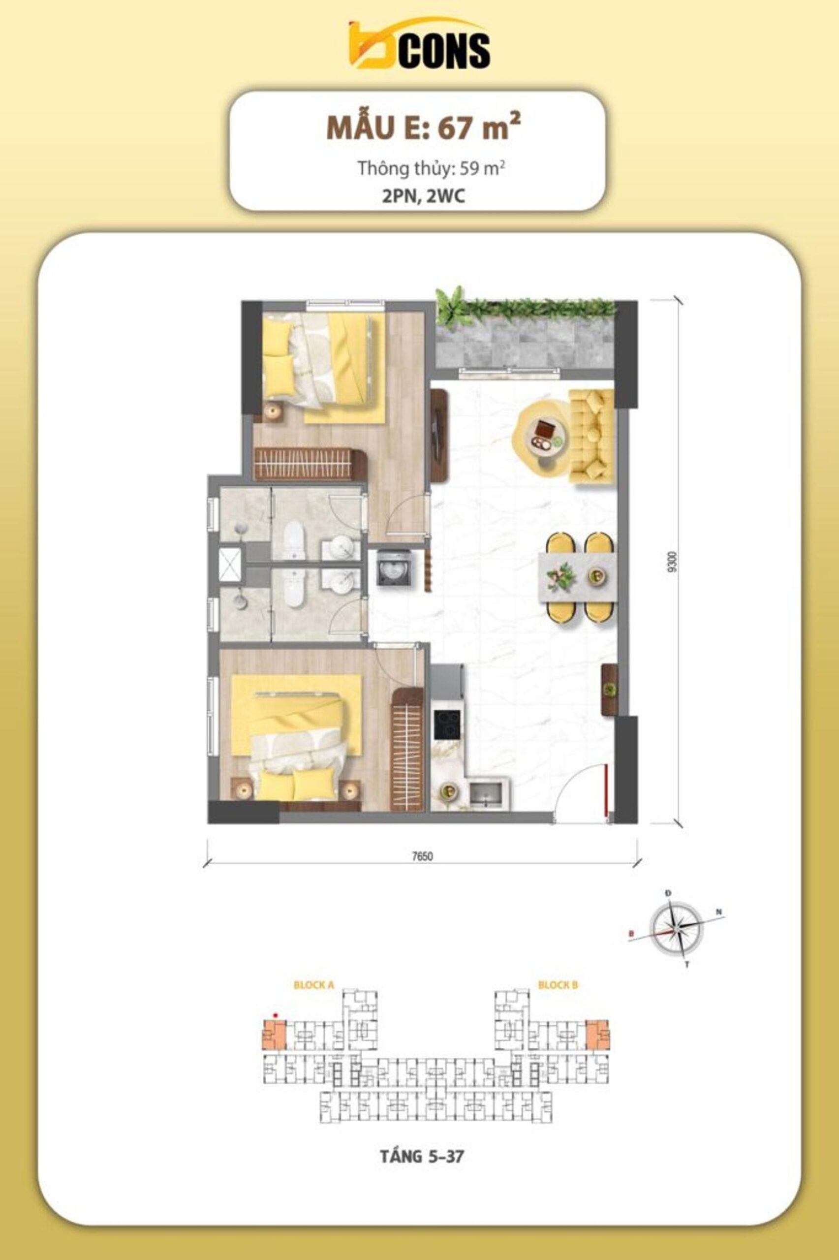 Dự án Mặt bằng & thiết kế Bcons Aria