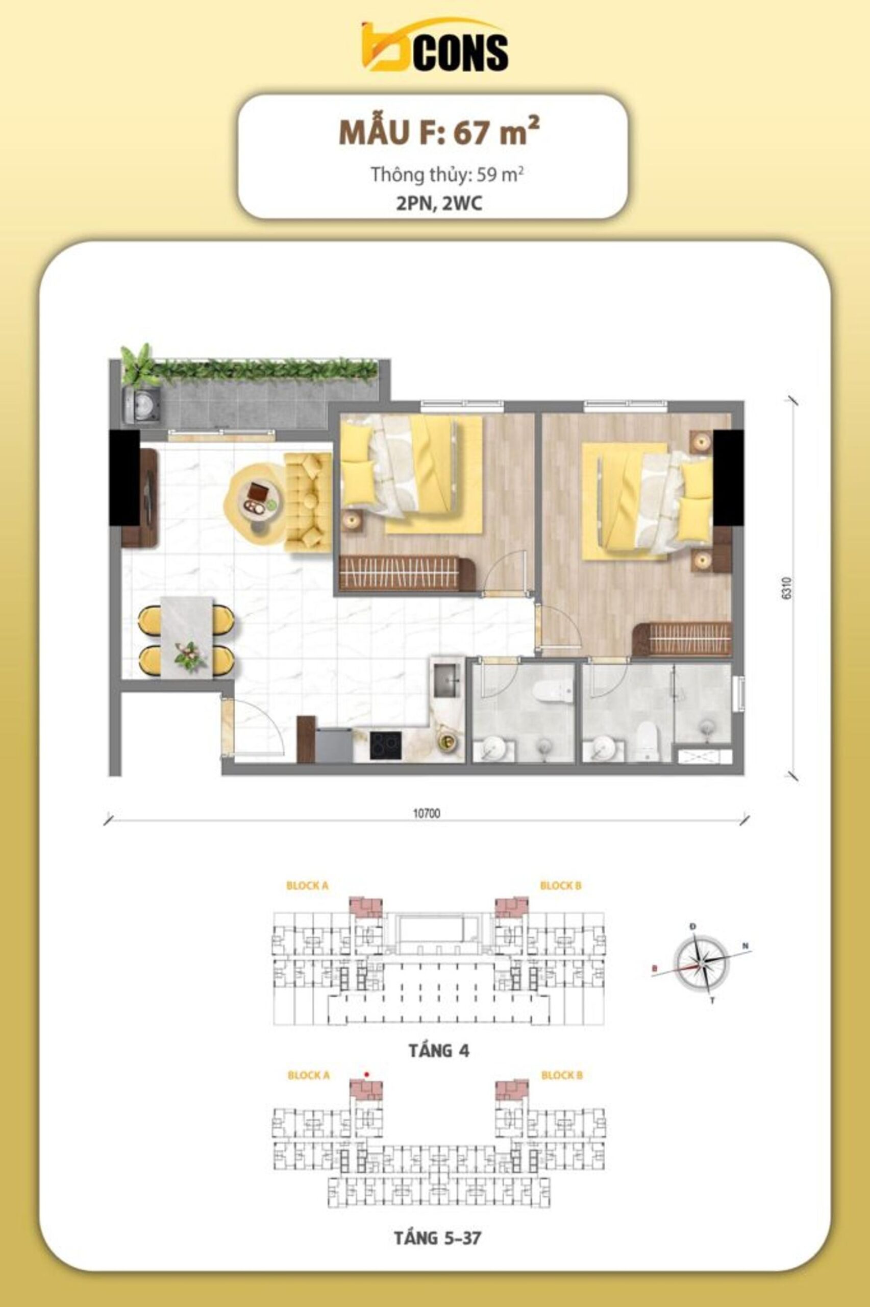 Dự án Mặt bằng & thiết kế Bcons Aria