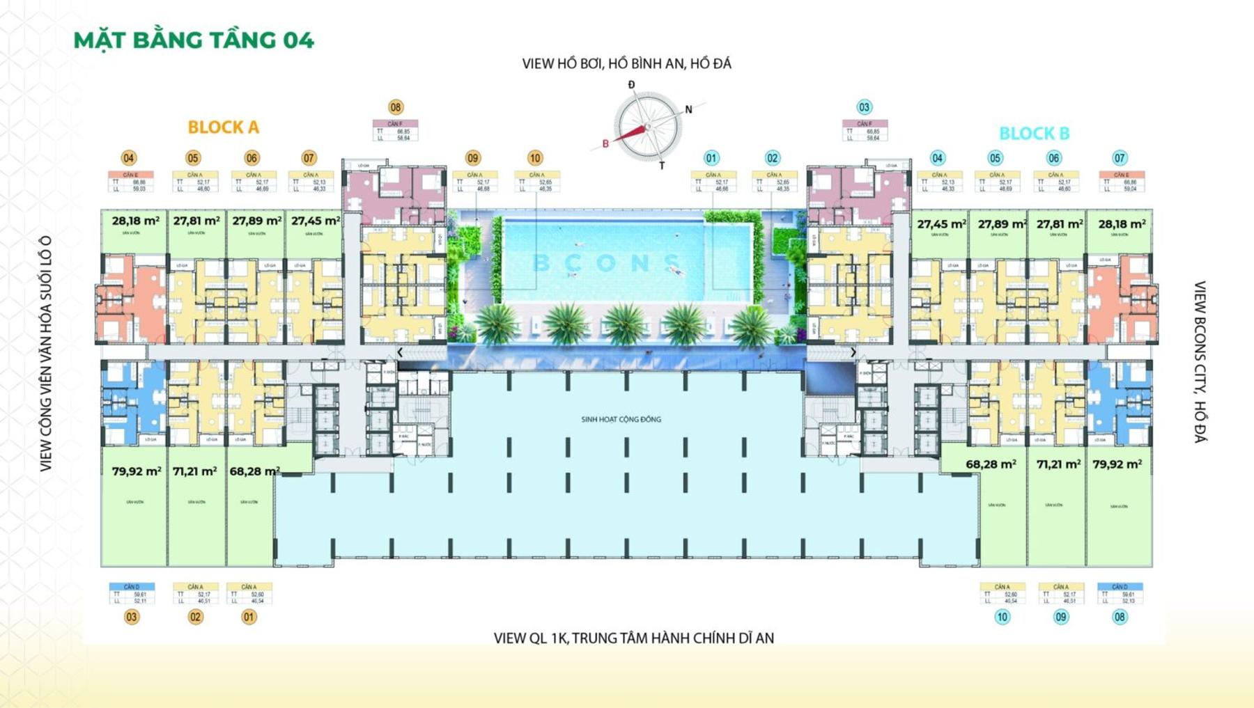 Dự án Mặt bằng & thiết kế Bcons Aria