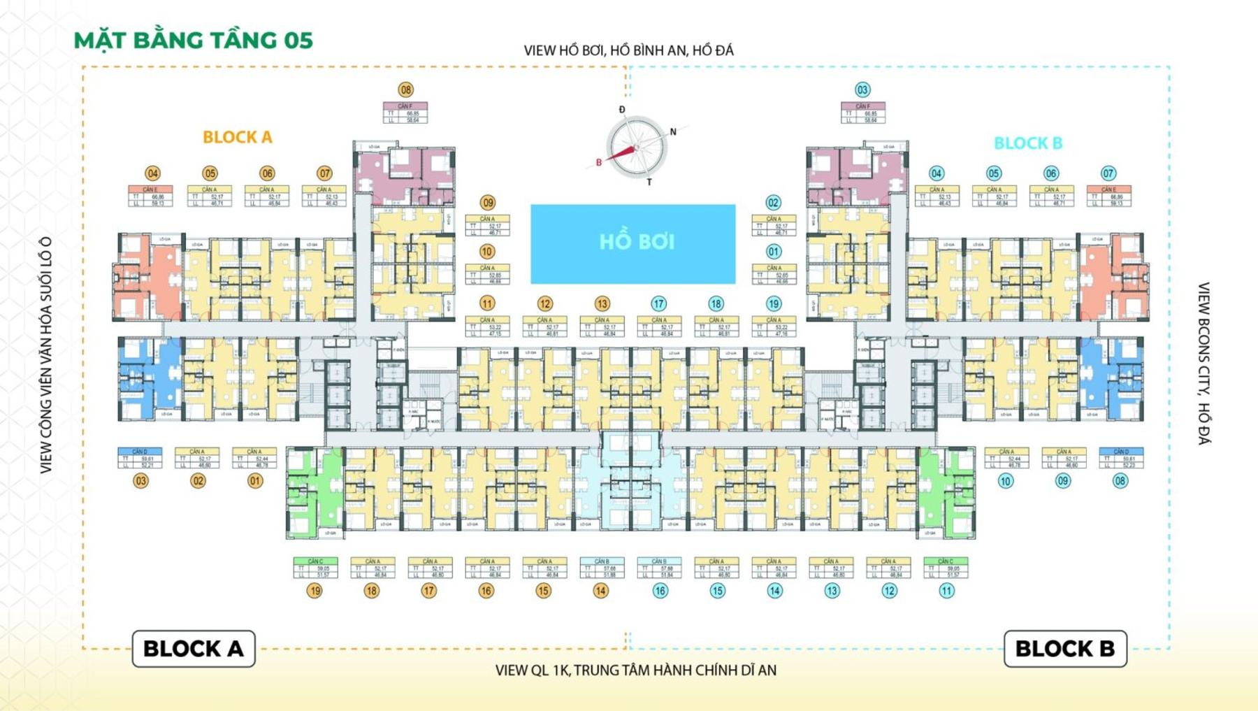 Dự án Mặt bằng & thiết kế Bcons Aria