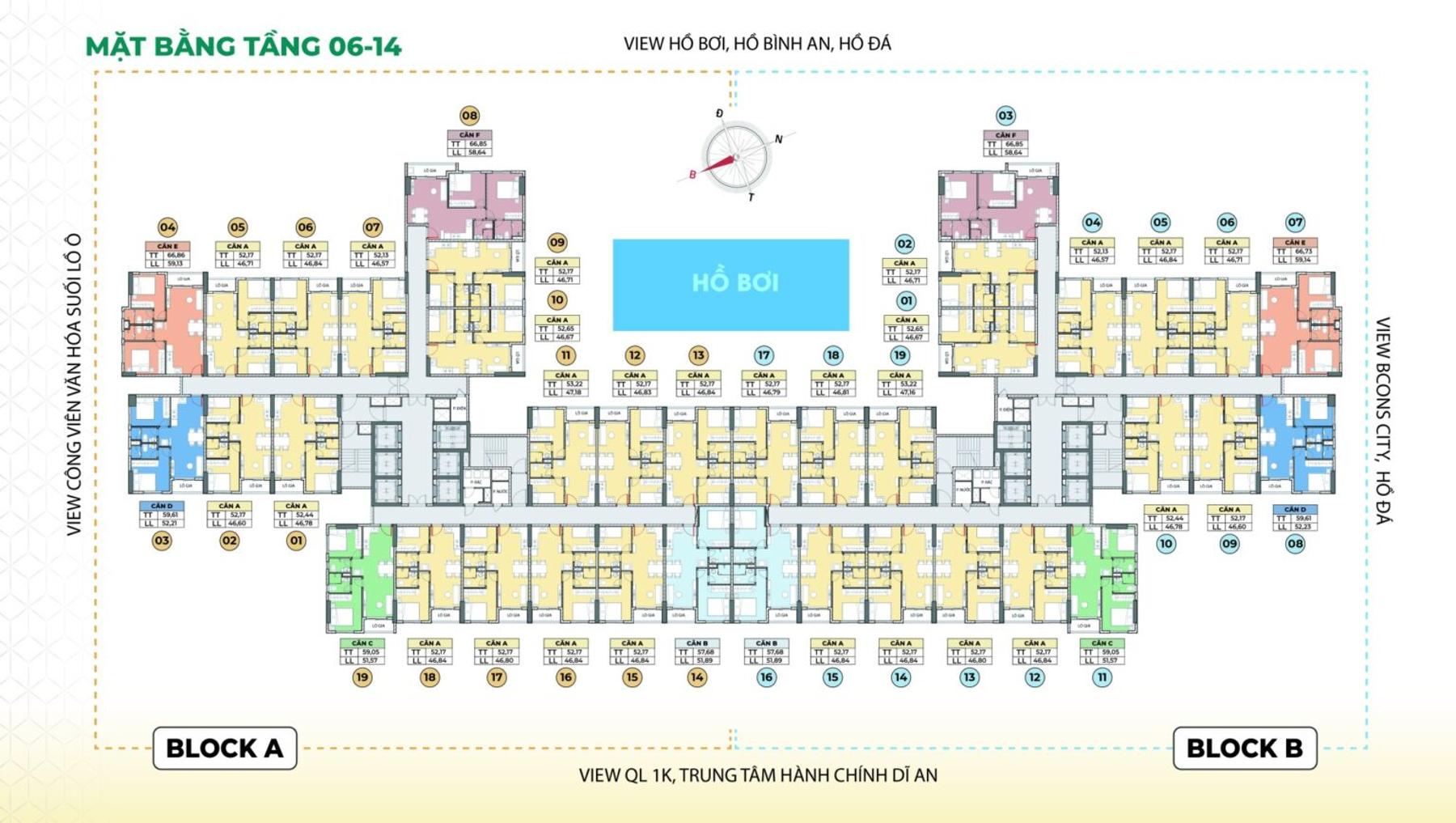 Dự án Mặt bằng & thiết kế Bcons Aria