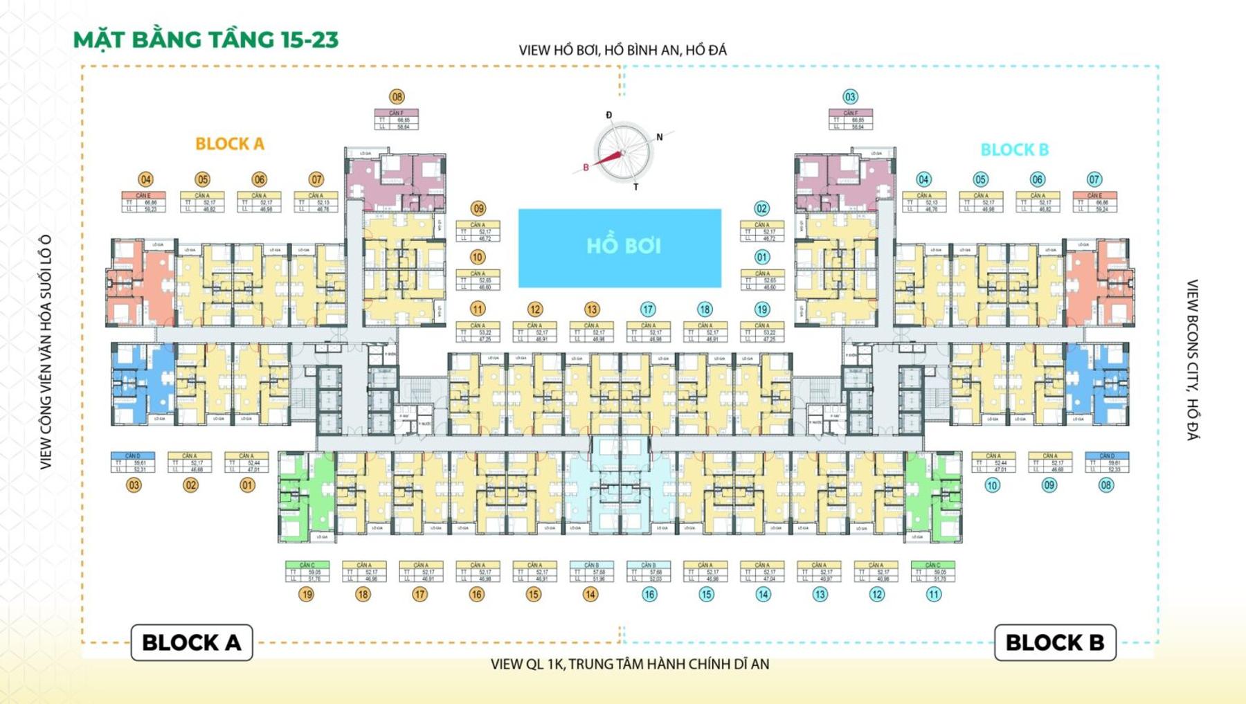 Dự án Mặt bằng & thiết kế Bcons Aria